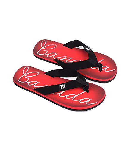 Robin Ruth - Red & White Canada Script Press Men Flip Flop