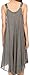 Sakkas 16606 - Calais Mid Length Sleeveless Tank Top Detailed Embroidery Caftan Dress - Grey - OS