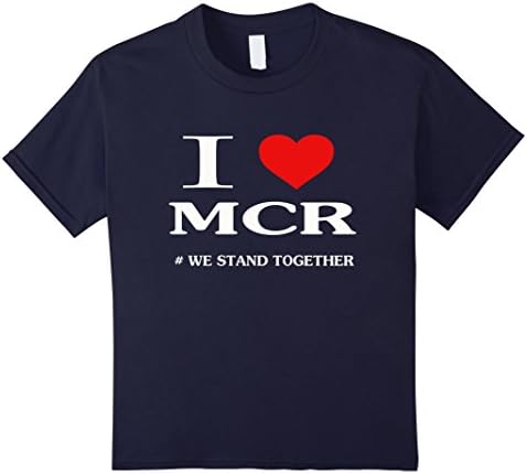 unisex-child one love manchester t shirt I love MCR 6 Navy