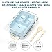 Bento Lunch Box For Kids & Adults With 3 Compartment, Leakproof Lunch Containers With Spoon & Fork Microwave Dishwasher Safe, BPA Free Meal Box With Handle, Wheat Fiber Blue
