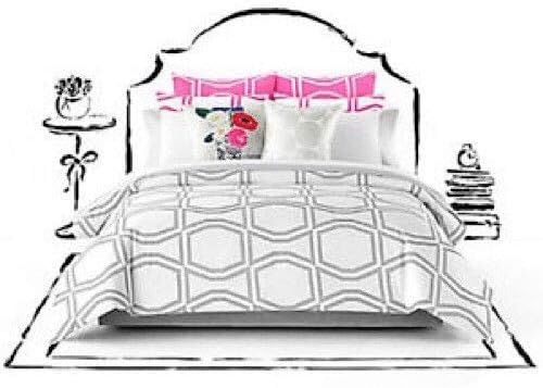 Amazon Com Spade New York Bow Tile Gray White Twin Xl Home Kitchen