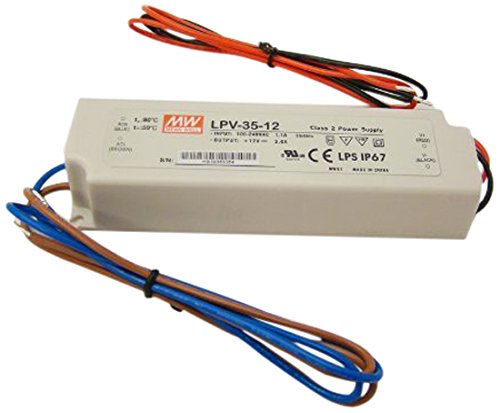 Mean Well LPV-35-12 Power Supply / LED Driver 90-264 VAC Input 35W 3A 12V Output