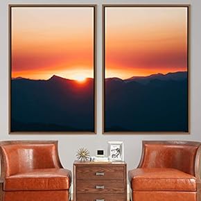 signwin 2 Piece Framed Canvas Wall Art Sunset...