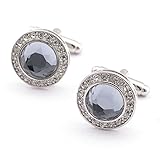Super Shiny Swarovski Quality Crystal Circular Cufflinks Elegant Style