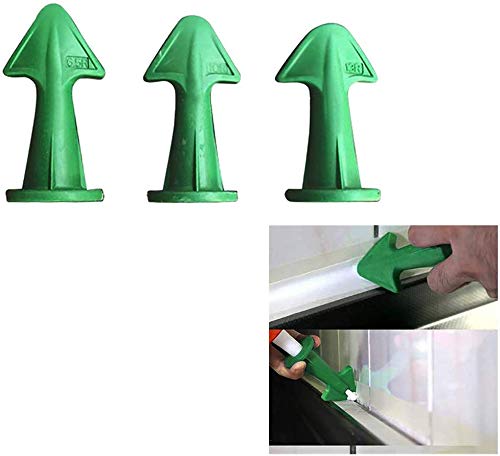3Pcs Sealant Wiper for Fill in Cracks & Remove Excess Filler, Trowel Nozzle Plus Silicone Caulking Tools for Tile or Brick Joints Sealant Nozzle Plus Scrapers Set (Green) - Thumbnail 5