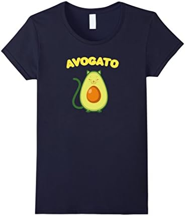 Womens Avogato Cat Shirt Funny Vegan Tshirt Avocado Small Navy