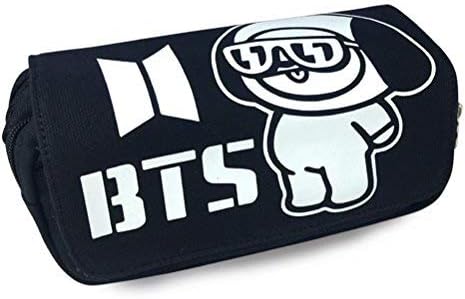 FaLaidi Kpop BTS-BT21 Bangtan Boys Anime Pencil Case Pouch Coin Bag School Supplies BTS Stationery Gift