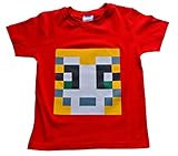 Girls Boys Unisex Stampy Cat Unisex T-shirt You Tuber StampyLongNose Youtube Tee PIXEL (12, Red)