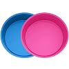 WENTS Siliconen bakvorm rond, 2 stuks cakevorm 20 cm rond, anti-aanbak- en snel losgemaakte bakvormen set voor laagcake…
