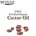 Organic Castor Oil 16 oz USDA Certified Organic, By Mary Tylor Naturals, Premium Grade, Cold Pressed, 100% Pure, Amazing Moisturizer for Skin Hair, Eyelashes Eyebrows and Hair Growth