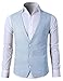 H2H Mens Casual Slim Fit Business Suit Vest Linen Solid 3 Buttons Stylish Dress Vest