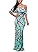 Prom Homecoming Floral Off Shoulder Bodycon Maxi Dress, X-Large Mint Green