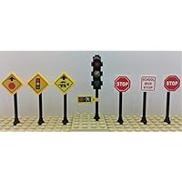 Building Toys City/Town/Village/Street Traffic Light. 2 Stop Signs & More Signs (7)