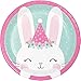 1st Birthday Girl Bunny Party Supplies for 16 Guests - Dinner & Dessert Plates, Napkins, Cups, Tablecover, Thank You Stickers & Checklist - 78 Pieces - Made in The USA