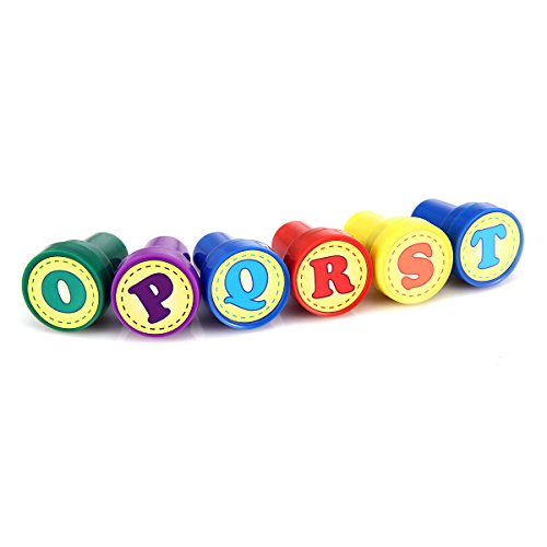 LUCKYBIRD Letter Stamps for Classroom and Teachers, Colorful Self Inking Plastic Alphabet Stamps for Kids, 26 Count - Thumbnail 4