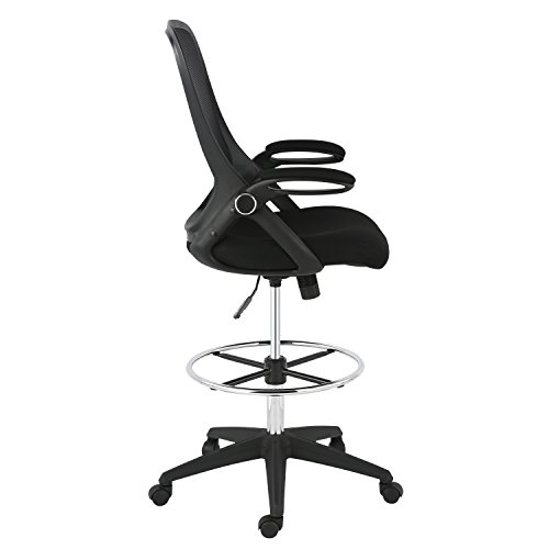 POLY & BARK EM-370-BLK Drafting Chair, Black