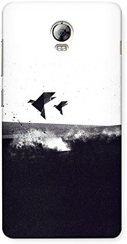 CrazyInk 3D Back Cover for Lenovo P2 - B&W Paper Birds