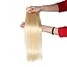Grammy 20 Inch 7pcs Remy Clips in Human Hair Extensions 70g with Clips for Highlight (20inch, 613 Bleach Blonde)