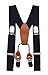 JAIFEI Toddler Kids 4 Clips Adjustable Suspenders and Matching Bow Tie Set (Navy)