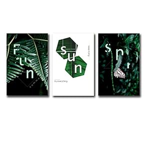 3 Panel Funny Forest Plants Painting Wall Decor...