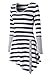 Zattcas Womens Striped Long Sleeve Tunic Top Loose T-Shirt Dress Gray