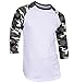 DREAM USA Men's Casual 3/4 Sleeve Baseball Tshirt Raglan Jersey Shirt Light Camo Medium