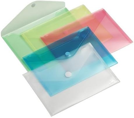 Europel Pack of 10 Wallet Folder A5 Size Envelope Document Folder with Hook & Loop Closure Clear Green for Home Offices - Image 3