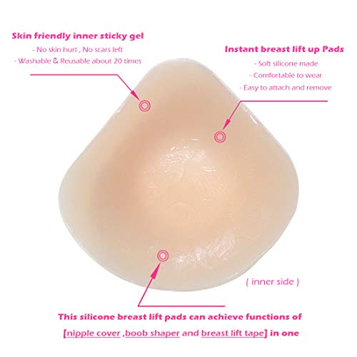 MIILYE Breast Lifting Gel Tape, [Skin-friendly] Reusable Nipple Cover Pasties Lift Adhesive Petal Stick for Cup B(32C,34B,36B,38A), Soft Silicone (Size:B) - Thumbnail 3
