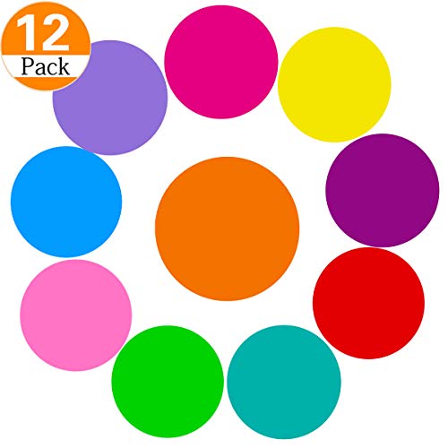 12 Pcs Colorful Dry Erase Circles White Board Marker Removable Vinyl Dot Wall Decal for Training School Teaching Progress, Family Message Board