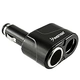 Two-Way(2 in 1) 12V DC Car Charger Cigar Cigarette Lighter Double Power Adapter Socket Splitter, Black / DUAL SPLITTER / UNIVERSAL by Accessory Wizard for Samsung Memoir SGH-t929