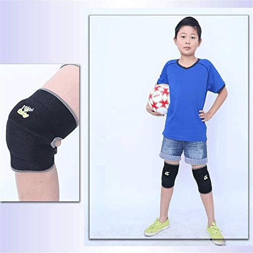 Kids Protective Knee Pads, Stretchy Cotton Thicked Breathable Antislip, Collision Avoidance Keedpads Knee Sleeve Brace Support Protector Pad Wrap Tape for Kids Sports Dancing (Black, S:3-8 Years Old)