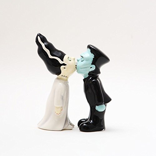 Pacific Giftware 3.5 inches Frankenstein & Bride Kissing Magnetic Salt and Pepper Shaker Couple Kitc - //coolthings.us