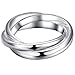 BOHG Jewelry Womens 925 Sterling Silver Plated Triple Interlocked Rolling Eternity Ring Love Wedding Band