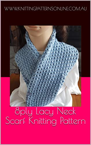8ply Lacy Neck Scarf Knitting Pattern - Nina