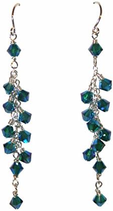 Ashley Rose Icicle Dangle Earrings in Green