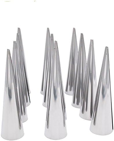 ANZ DEAL Set of 12 Large Size Stainless Steel Pastry Cream Horn Moulds Conical Tube Cone Pastry Roll Horn Mould Baking Mold Tool