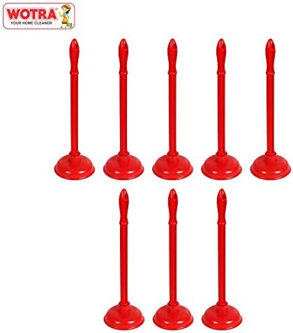 WOTRA Big Multipurpose Plunger Rubber Suction Cup with a Long Handle Pack of 8