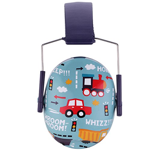 Snug Kids Earmuffs/Hearing Protectors - Adjustable Headband Ear Defenders For Children and Adults (Vroom)