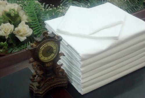 6 Flat Sheet White T-180 Percale Hotel Linen (Available in Bulk/Dozens) (Full)