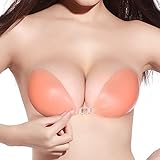 UZZO 2015 New Style Womens Ladies Invisible Silicone Self Adhesive Push Up Nude Bra Backless Strapless Bra Nipple Cover Bra Insert Pad Cleavage Enhancer Enhancement Bikini Swimwear Swimsuit Pads (B cup)