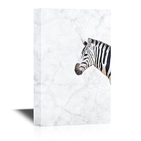 Peekaboo Animals Canvas Wall Art - Zebra on Abstract Background - Gallery Wrap Modern Home Art | Ready to Hang - 12x18 inches