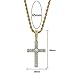 TOPGRILLZ Cross Necklace for Men Gold Necklace for Women Gold Heart Cross Jewelry 14K Silver Plated Solid Iced Cubic Zirconia Stainless Steel Pendant Chain