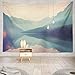 Wall Hanging Nature Tapestry, National Park USA Instagram Mountain Lake Nature Summer Wilderness 60 x 80 inch Home Decorations for Living Room Bedroom Dorm