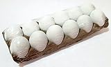 White Realistic Chicken Eggs For Crafting And Decor 2 1/2 Inch - One Dozen
