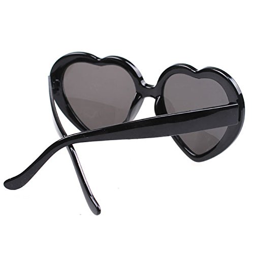 Armear Women's Lady Girl Fashion Large Oversized Heart Shaped Retro Plastic Sunglasses Cute Love Eyewear Black
