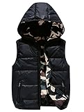 Mallimoda Boys Lightweight Hooded Puffer Down Vest Jacket Waistcoat Double Side Wear