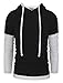 TAM WARE Mens Stylish Two Toned Single Jersey Drawstring Hoodie