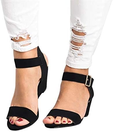 Gyouanime Women Mid Heel Sandals Office Sandals Slippers Buckle Strap Roman Shoes Sandals Outdoor Workout Sandals Shoes