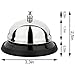 Call Bell with Business Card Holders - Improved Rubber Edge Service Bell for Office, Restaurant, Hotel, Reception - Big Chrome Finished Desk Bell 3.3