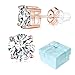 Buyless Fashion Girls Stud Earrings 14K Rose Gold Plated with White Zirconia and Gift Box - ECZCRSG5MM
